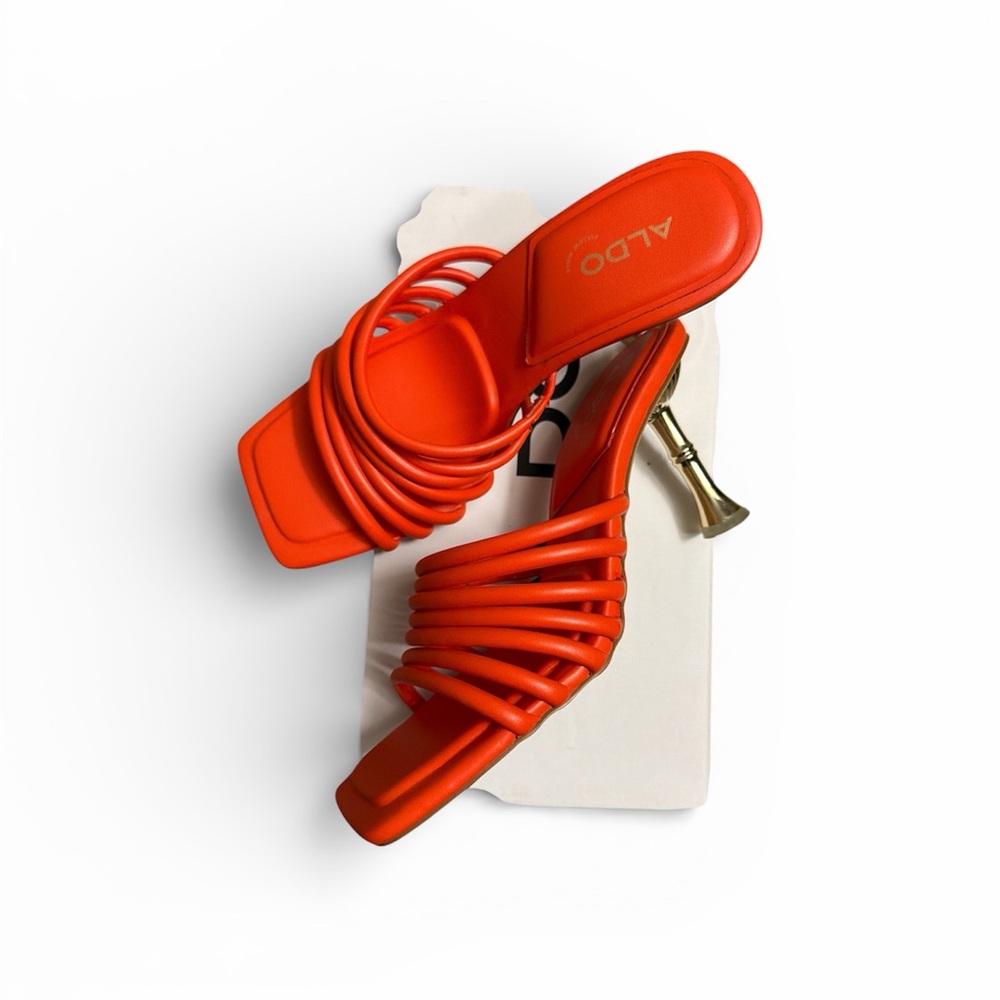 ALDO Vibrant Orange Strappy Mules